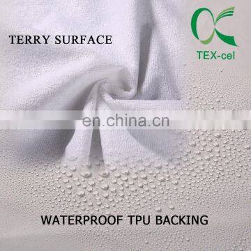 Terry Cloth Fabric Waterproof PU Laminated Fabric for Bedding photo-2
