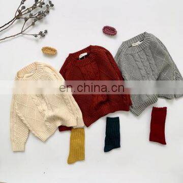 2020 Autumn New Ins Baby Girl Pullover Sweater Twist Rhombus Sweater photo-5