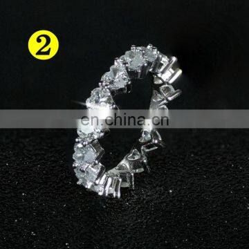 Female Ladies Diamond Ring Alloy Stackable Bling Bling Rings Jewelry Women Baguette Love Heart Boutique for Girlfriend