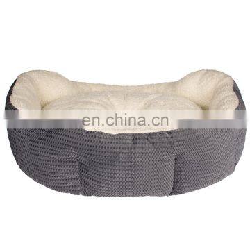High Quality Modern Natual China Luxury Extra Large Faux Fur Hot Grey Round Cheap Small Pet Dog Cat Sofa Bed For Dog photo-2