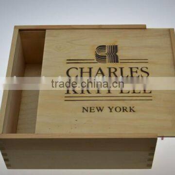 Natural Color Unfinished Pine Wooden Sliding Lid Box,wood Keepsake Box photo-2