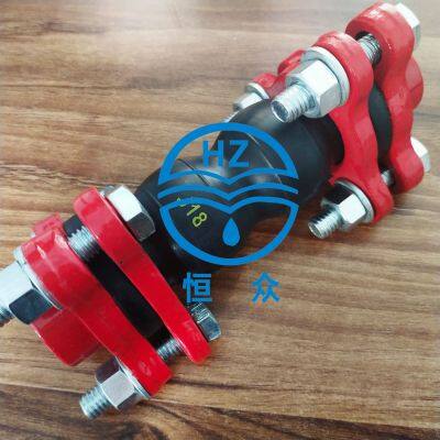 Red Triangle galvanized Thread End Double Sphere Flexible Rubber Expansion Joint