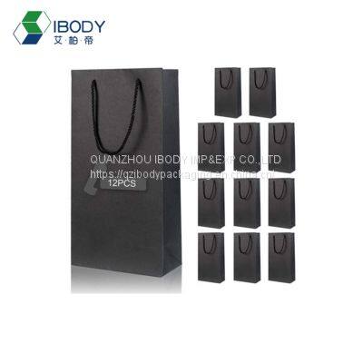Custom white cardboard single bottle red wine bag gift packaging bag