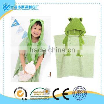 100% Cotton Terry Towelling Baby Hooded Towel With Animal Hood