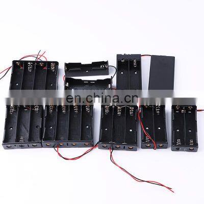 Hot Selling custom black 1 2 3 4 slot 3.7V 26650 18650 lithium battery holder case with cover and wire for electronic equipment