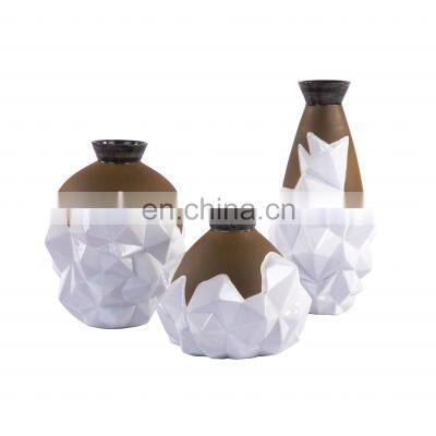 Nordic Style Modern And Simple Geometric Snowflake Design Matt Tabletop Ceramic Vase for Home Decoration photo-2