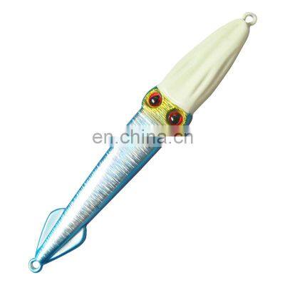 Hot sell 110g/150g Luminous jigging metal squid skirts fishing lures slow pitch jigging lures