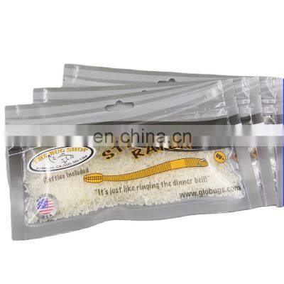 zip lock plastic fishing worm bags with vivid printed