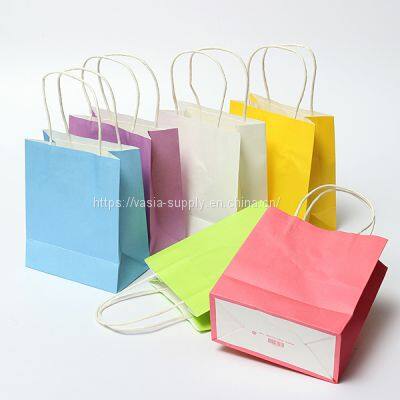 Wholesale small white paper carrier bags with handles bulk white gift bags