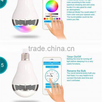 Perfect Combination Bluetooth 4.0+EDR Bluetooth LED Bulb Color-changing Plus Bluetooth Speaker Music-playing Via Smartphone APP photo-2