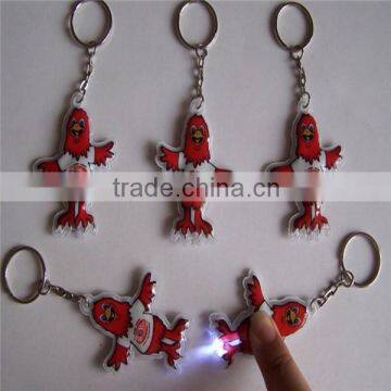 Promotion Customised Fashion Cartoon Led PVC Keychain,custom soft led keychain