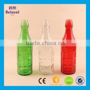 Food grade glass beer bottle colorful juice glass bottles with flip top lids