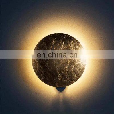 Modern Indoor New Round Moon 360 Degree Rotatable White Black Decorative Lighting Adjustable Wall Light