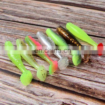 JOHNCOO 6pcs/lot Soft Grubs 6cm 2.3g T Tail Lure Soft Lure Swim Bait Fishing Lures photo-5