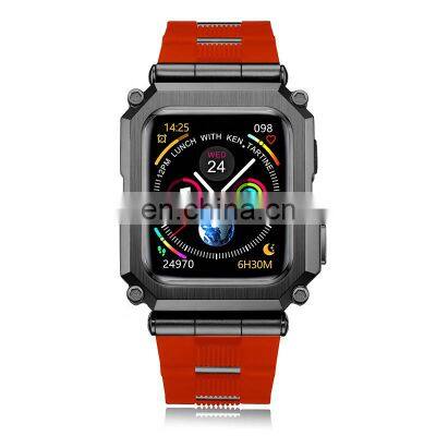 Customized logo 45mm Metal Case smart watch Women Men set Screen Protector stainless steel for apple watch series 7 case