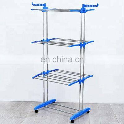 Foldable Stainless Steel Coats Towels Shirts Garment Drying Rack Clothes Folding Foldable Cloth Drying Rack photo-5