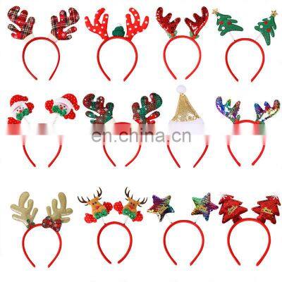 Customer Oriented Customized Red Cute Hat Kids Star Tree Antler Baby Christmas Headband photo-3