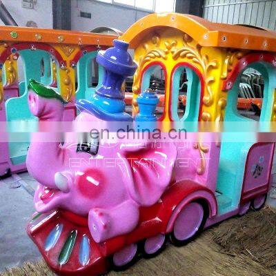 Funny electric train mini kids animal design elephant kiddie rides game machine tourist electric trackless train rides for sale