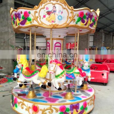 Fairground musical carousel equipment 6 seats amusement rides