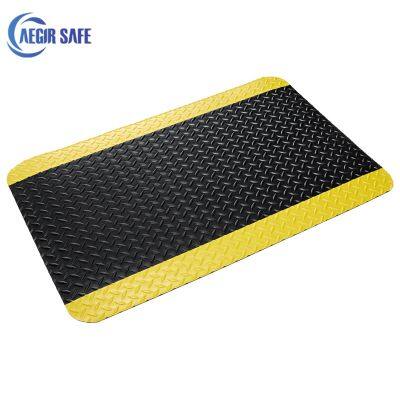 NO-SLIDE HEAVY DUTY DIAMOND-PLATE SPONGECOTE ANTI-FATIGUE MATS
