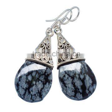 OBSIDIAN EARRING ,925 sterling silver jewelry wholesale,WHOLESALE SILVER JEWELRY,SILVER EXPORTER,SILVER JEWELRY FROM INDIA