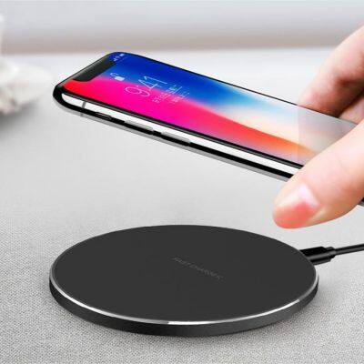 2024 Portable Fast 15W Custom Wireless Charger Pad Black Charger Plate Aluminum Alloy Charger Plates
