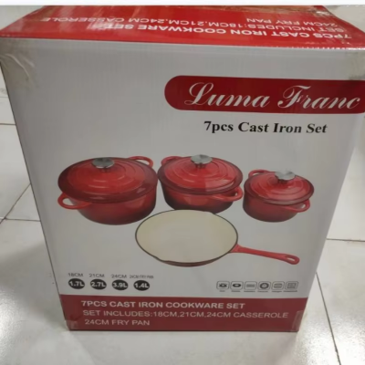 High Quality Kitchen Pot 20/22/24cm Round Nonstick Cast Iron Casserole Enamel Cookware Dutch Oven Set 25cm Enamel Frying Pan