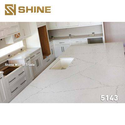 Horizon Kitchen Countertop Slab Artificial Calacatta White Silica Quartz Stone Quartz Slab Widely Used photo-2