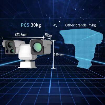 Raythink PC5 Cámara PTZ con Telémetro Láser y Iluminación Láser Opcionales, Monitoreo 24/7