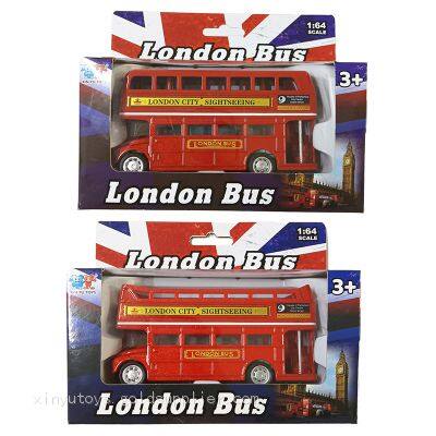 XINYU London Bus Diecast Cars 1:36 Scale Model Metal Vehicle Toys