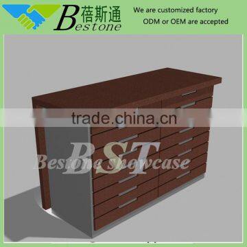 Multi-drawers walnut wood furniture for watch store