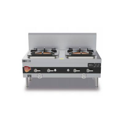 Air-blast Natural Gas Double Burner Low Stock Pot Stove photo-3