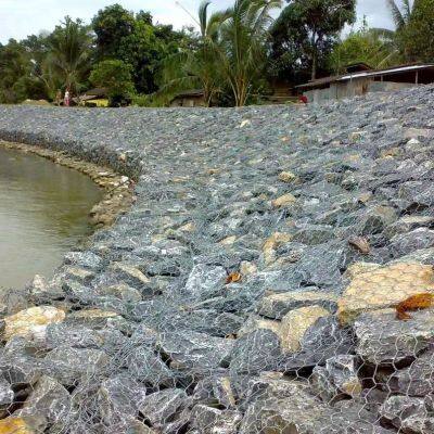 PVC Coated Hexagonal Gabion 60*80mm Mesh Size for Retaining Walls photo-5