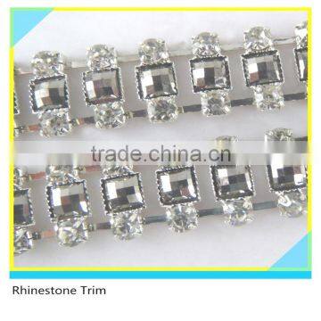 Fashion 888 Crystal Rhinestone Beaded Trim For Curtains 2 Rows Chain