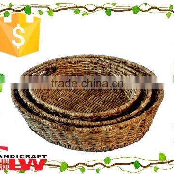 3 pieces round maize tray:handmade baskets,easter basket,hamper basket