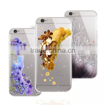 new style lily flower TPU clear cell phone case for iphone 6s