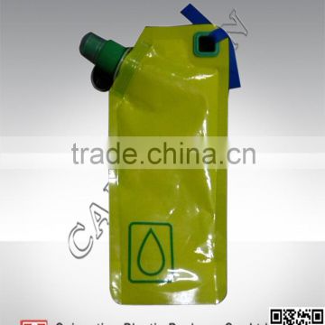 plastic liquid stand up pouch drinking water bag with spout