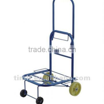 Simple Design Practical Iron 4 Wheels Foldable Blue Shopping Trolley Cart