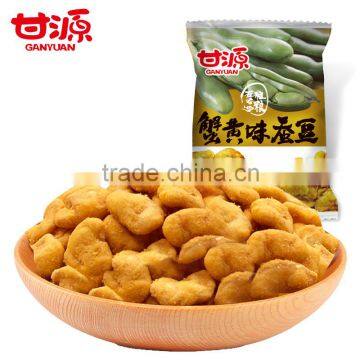 2016 HACCP hot sales crab roe flavor coated broad bean snack food