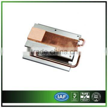 Heat sink with copper heat pipe and copper base for electronic equipment