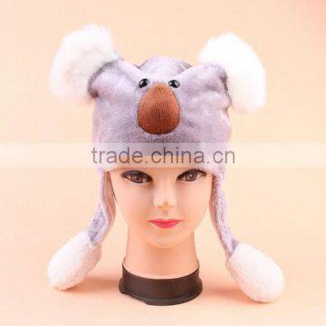 plush animal hat/adult animal winter hats/plush hat/plush koala hat