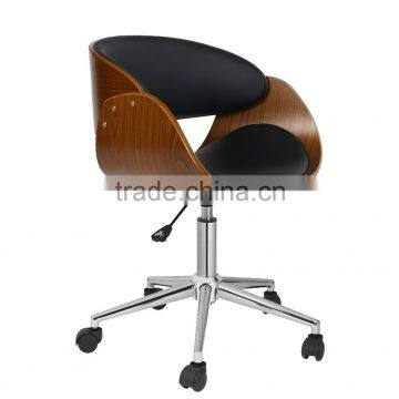 China Factory Wholesaler Home Office Bentwood Backrest 360 Degree Swivel Office Chair With Caster photo-3