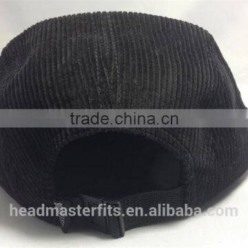 Custom 5 Panels Blank Corduroy Snapback Hat Nylon Plastic Button Corduroy Snapback Cap photo-4