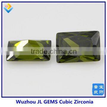 High Quality Synthetic Olivine Rectangle CZ/Cubic Zirconia Gemstone photo-3