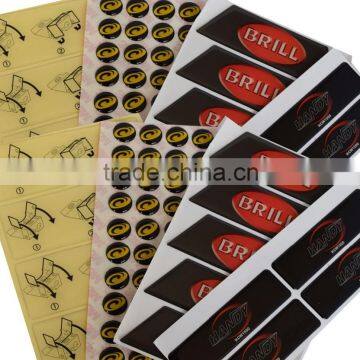 custom colorful embossing silk screen printing sticker