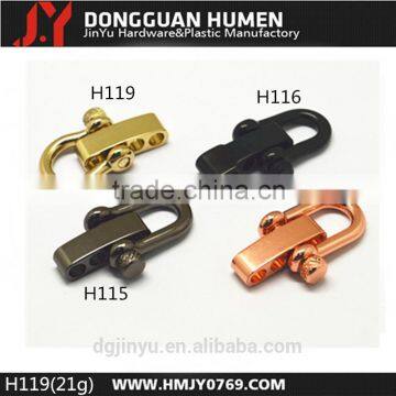 ZInc Alloy Adjustable Shackle Buckle , Knurled Pin Shackle in Gunmetal photo-2