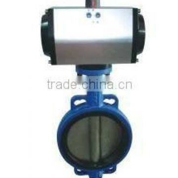 Pneumatic double stem with butterfly valve pneumatic actuator