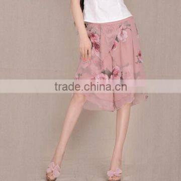 Ladies summer chiffon printed culotte dresses