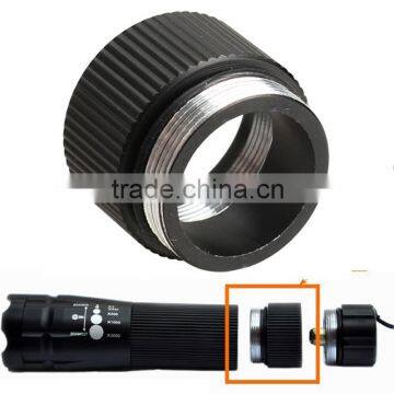 Black Extension Flashlight Tube Joint Adapter Flashlight Extender for Flashlight 18650