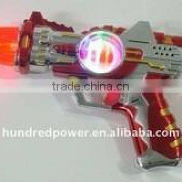 Flashing space gun with spinner and sound &Light up gun with sound